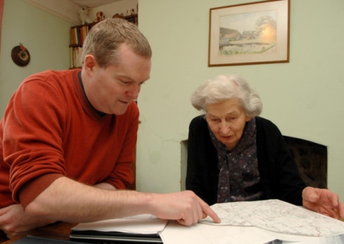 Richard Hoggett and Mary Trett working on The Book of Happisburgh